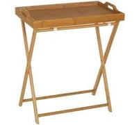 Plateau de service avec pieds en bambou coloris naturel - Longueur 35 x Profondeur 55 x Hauteur 61,50 cm - JUANIO - G