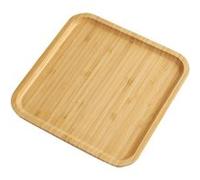 Plateau de service carré en bambou robuste et léger 25 x 25 x 1.5 cm