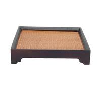 Plateau de service carré vintage en bois de 19 cm pour thé et desserts, idéal pour la maison et le bureau