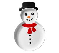 Plateau de service de Noël - bonhomme de neige plat pour apéritif | Plateau de service à sections de 16,69 x 27 x 3 cm pour fêtes de Noël, table, cuisine, salle à manger, restaurant