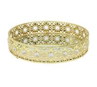 Plateau de Service Déco Miroir 25cm Doré