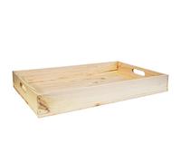Plateau de service Dimensions 60x40x8cm Plateau en bois Plateau de petit-déjeuner Plateau de bar (Naturel)