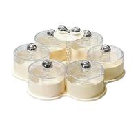 Plateau de service divisé - 33 x 14,5 cm Assiette alimentaire rotative en noix | Plateau avec couvercle | Plateaux de service de style séparateur pour table à manger, , adultes, voyages