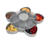 Plateau De Service Divisé - Base Rotative Antidérapante, Récipient À Collations De 8,66 X 8,66 X 1,97 Pouces, Organisateur D'apéritifs Pour Table À Manger, Coffret Alimentaire Fabriqué En PP Dur | Pla