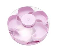 Plateau De Service Divisé - Base Rotative Antidérapante, Récipient À Collations De 8,66 X 8,66 X 1,97 Pouces, Organisateur D'apéritifs Pour Table À Manger, Coffret Alimentaire Fabriqué En PP Dur | Pla