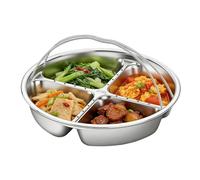 Plateau De Service En Acier Inoxydable | Plateau De Nourriture En Acier, Assiette D'apéritif Métallique, Ustensiles De Cuisine, Plat De Service | Accessoires De Poignée Conçus Pour La Maison, L'appart