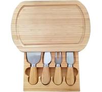 Plateau de service en bambou avec couteau, fourchette et planche à découper