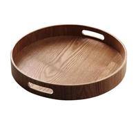 Plateau de Service en Bambou en Bois Rond pour Plateaux-Repas Plateau de Rangement pour PoignéE de Contenant de Nourriture pour