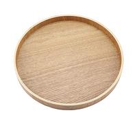 Plateau de Service en Bois, 24cm Plateau Rond en Bois, Plateaux de Petit-Déjeuner Assiette, Massif Thé Café Snack Repas Plateaux de Service pour Usage Domestique Cuisine Restaurant(24cm)