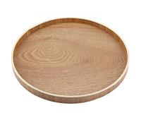 Plateau de Service en Bois, 30cm Plateau Rond en Bois, Plateaux de Petit-Déjeuner Assiette, Massif Thé Café Snack Repas Plateaux de Service pour Usage Domestique Cuisine Restaurant(30cm)