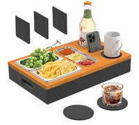 Plateau de service en bois avec bol à snacks, dimensions : 27,5 x 9 x 44,5 cm