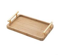 Plateau de service en bois avec poignées pour le petit déjeuner au lit, support de vaisselle rustique pour cuisine, dîners, fête, bar à thé, pour un transport facile - Plateau alimentaire pour