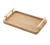 Plateau de service en bois avec poignées pour le petit déjeuner au lit, support de vaisselle rustique pour cuisine, dîners, fête, bar à thé, pour un transport facile - Plateau alimentaire pour