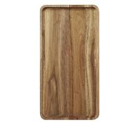 Plateau de service en bois d'acacia - Planche à charcuterie en bois - Plateau rectangulaire en bois pour servir des aliments, des fruits et du fromage - Plateau à dessert en bois de 35 x 18 cm (1)