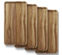 Plateau de Service en Bois d'acacia - Planche à charcuterie en Bois pour Servir des Aliments, des Fruits et du Fromage (4, L)