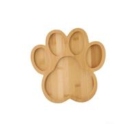 Plateau de service en bois en forme de patte de chien - 5 compartiments pour desserts, fromages, fruits - 30 x 30 x 2 cm