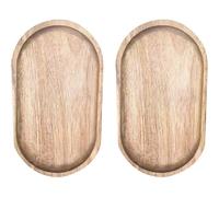 Plateau de Service en Bois Naturel - Ovale Multifonction