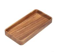 Plateau de service en bois Noyer massif 24 x 12 cm Plateau rectangulaire avec poignées de transport pour collations, thé et gâteaux Décoratif pour la maison