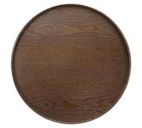 Plateau de service en bois rond, diamètre 35 cm, corbeille décorative, couleur marron