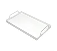 Plateau de service en métal avec poignée pour la maison, la cuisine, la salle à manger, le petit déjeuner, le rangement des collations et le séchage de la vaisselle, angle non fermé pour un drainage