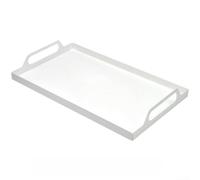 Plateau de service en métal avec poignée pour la maison, la cuisine, la salle à manger, le petit déjeuner, le rangement des collations et le séchage de la vaisselle, angle non fermé pour un drainage