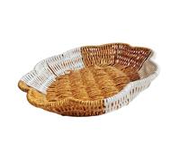 Plateau de service en rotin, parfait pour les fêtes, les rassemblements, design portable et stable, bol de service en rotin, bol à fruits tissé, assiette à dessert, fruits de ferme, assiette à