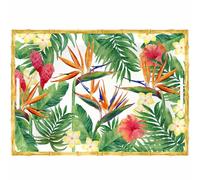Plateau de service fleurs exotiques 50cm