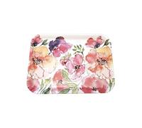 Plateau de service floral en mélamine 43x32 cm, motif coquelicot et pivoine, plateau repas rectangulaire