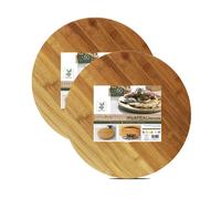 Plateau de service - JUANIO - Rotatif 50 cm - Bambou - Diamètre 50 cm - Roulement à billes