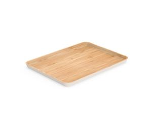 Plateau de service NBA238 40 x 30 cm, marron, bambou, Pebbly