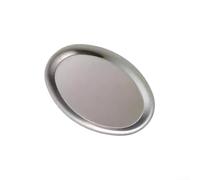 Plateau de service ovale en acier inoxydable 304 poli miroir adapté pour une utilisation multi-rôles, y compris comptoir, service hot pot et rangement de serviettes (taille M)