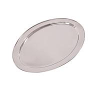 Plateau de service ovale en acier inoxydable argenté 660 mm