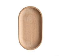 Plateau de service ovale en bois de hêtre massif pour la maison, hôtel, salle à manger, soucoupe minimaliste 18 x 10 cm