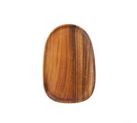 Plateau de service ovale en bois de noyer marron 30 x 20 cm pour fête, collations, fruits secs, assiettes, vaisselle, vaisselle de cuisine, organiseur décoratif, table basse, table de chevet, entrée