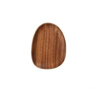 Plateau de service ovale en bois de noyer marron 30 x 20 cm pour fête, collations, fruits secs, assiettes, vaisselle, vaisselle de cuisine, organiseur décoratif, table basse, table de chevet, entrée