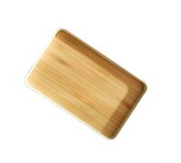 Plateau de service rectangulaire antidérapant en plastique résistant à la chaleur pour thé, fruits, collations, rangement compact, couleur aléatoire (M)