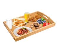 Plateau de Service Rectangulaire en Bambou 41 * 29 * 5cm Plateau Repas en Bambou Plateau en Bois Aperitif Plateau de Lit Petit