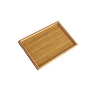 Plateau de service rectangulaire en bois de bambou naturel, plateau de service, plateau de service en bois, plateau de service pour petit déjeuner, dîner, vaisselle pour café, collation (41 x 29 cm)