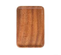 Plateau de service rectangulaire en bois d'ébène pour petit déjeuner au lit - Planche à goûter naturelle de qualité alimentaire Décoration de cuisine Petit format 22 x 16 cm