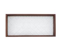 Plateau de service rectangulaire en bois et verre pour thé, gâteaux, pain, petit-déjeuner, idéal pour les en-cas