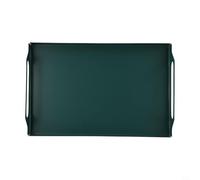 Plateau de service rectangulaire en fer forgé avec poignées - Résistant à la rouille - Plateau de rangement décoratif pour cuisine, salle de bain, salon (30 x 20 x 5,5 cm (vert)