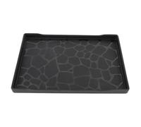 Plateau de Service rectangulaire en Plastique réutilisable, Grand Plateau de fête 9,1 x 13,0 Pouces pour Service à thé, Desserts aux Fruits, Plateau de Service Alimentaire, (Noire)