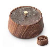 Plateau de service rond avec couvercle, plateau à noix, bol en bois de noyer et boîte à fruits, pour le rangement des noix et des collations