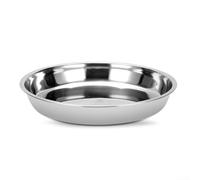 Plateau de service rond en acier inoxydable pour fête, restaurant, plat argenté pour buffet, grand plateau à croûte froide (32 cm)