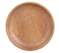 Plateau de service rond en bois de couleur claire pour thé, café, pain, fruits, aliments (9,5 cm)