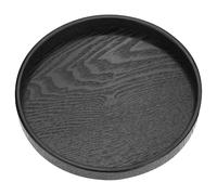 Plateau de service rond en bois massif pour thé, café, collations, aliments et repas 27 cm