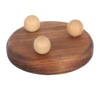 Plateau de Service Rond en Bois Massif sur Pieds pour Desserts | Présentoir Surélevé, Finition Naturelle, Buffet et Goûter, pour Muffins, Pizza, Réunions