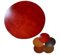 Plateau de service rond Lazy Susan en bois de 71,1 cm - Plateau tournant de cuisine pour table de salle à manger, marron rougeâtre, idéal pour recevoir et servir