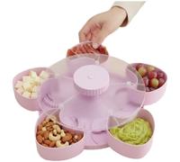 Plateau de service rotatif à 360° avec compartiments | Plateau rotatif à 360 degrés pour garder les fromages, viandes, fruits et trempettes bien organisés pour un partage de table