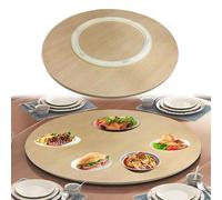 Plateau De Service Rotatif Lazy Susan En Bois Rond, Ø 50cm 60cm 70cm 80cm 90cm Grand Plateau Tournante Pour Table À Manger, Assiette De Service 360° Rotative, Avec Roulement Silencieux(Wood,Ø60cm)